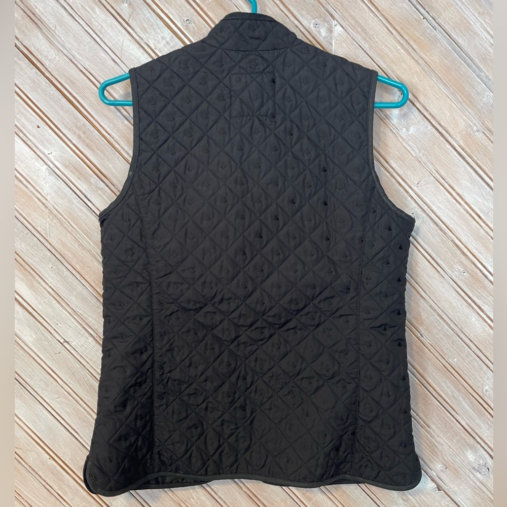Tabi beautiful embossed embroidered maple leaf black & brown vest jewel zipper - Picture 9 of 11